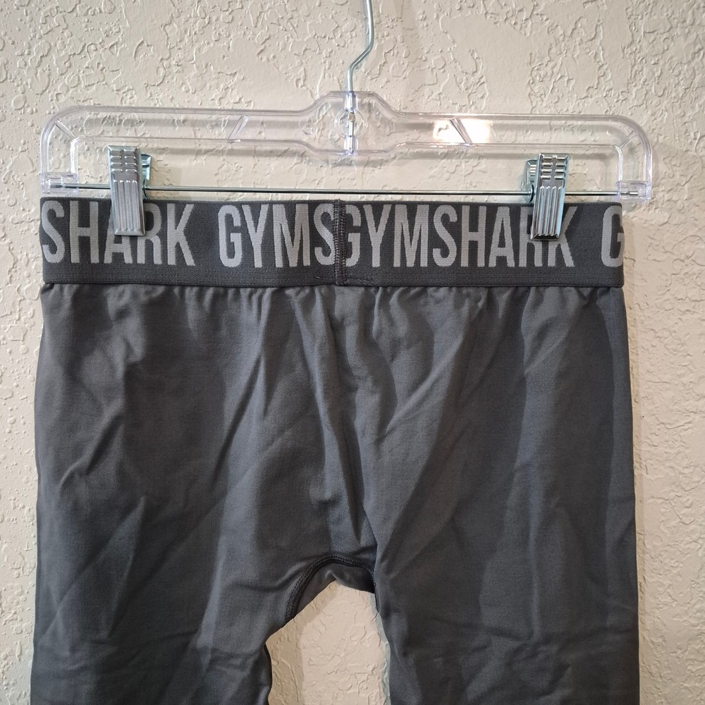 Gymshark Flex Seamless High Waisted Leggings M Charcoal Gray Logo Activewear - Picture 8 of 8